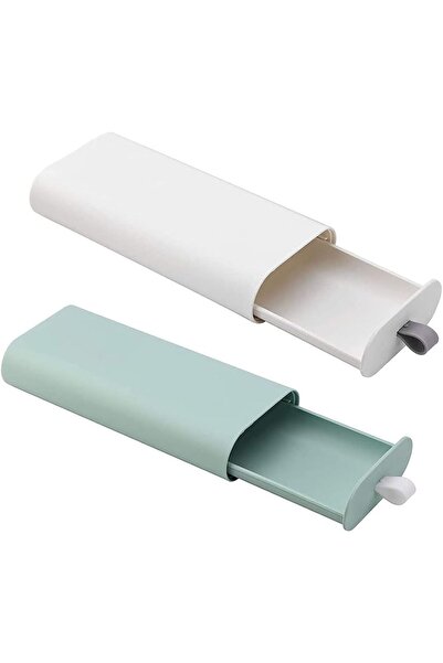 STARSTAR Under-desk drawer storage boxes with handles (green and white)