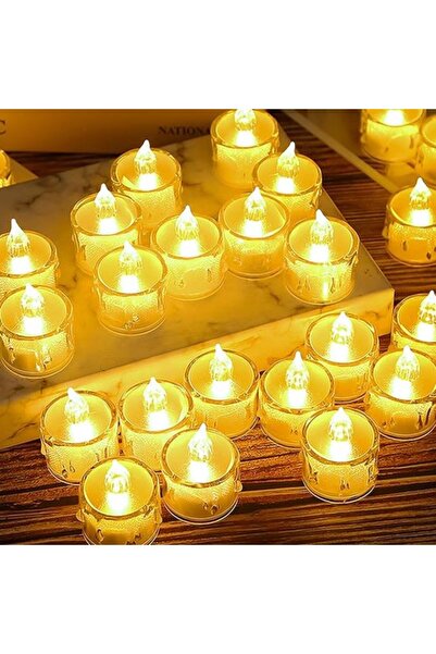 STARSTAR 35-Pack Waving Flame Electric LED Warming Tea Lights Set with Batteries