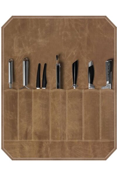 STARSTAR Portable chef knife roll storage bag, folding case holds up to 12 kn...