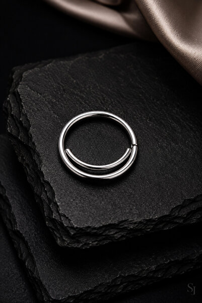 Sinsemilla Jewelry Gümüş Çift Halkalı Helix Kıkırdak Piercing