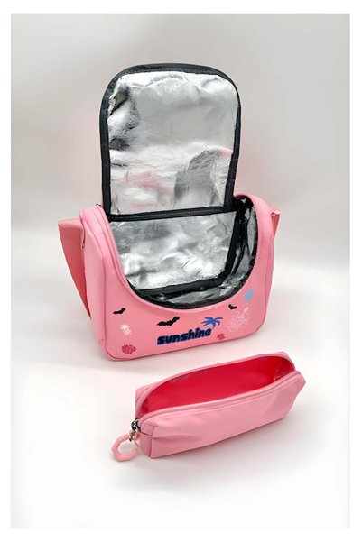 ATHLETIC Girl's Triple Primary School School Bag Set (Bag Thermal Lunch Bag Pen Holder Keychain Accessory)