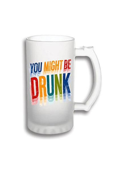 peGiftuiala Halbă Bere Personalizată 500 ml – You Might Be Drunk Color Edition