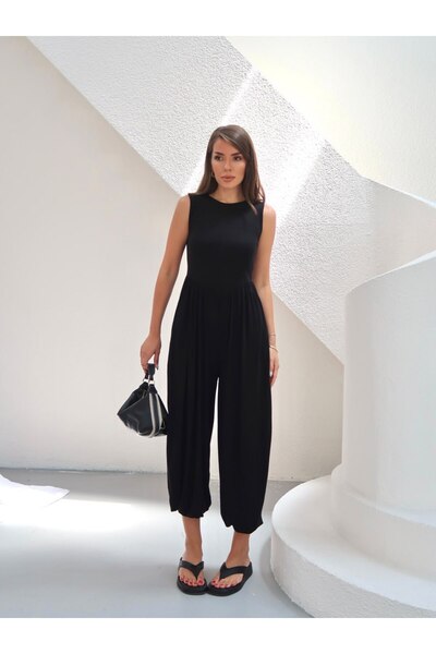 Paw Garage Women's Nare Cotton Ribbed Shalwar Jumpsuit
