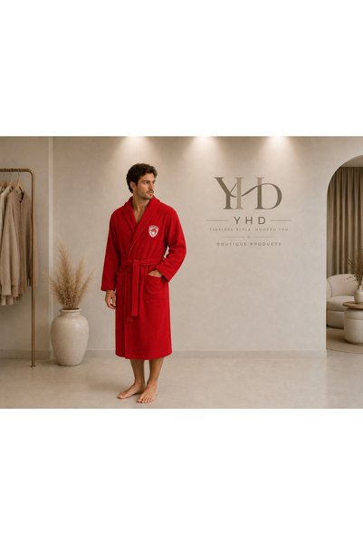 YHD Olympiacos Sportif Premium 100% Cotton Hooded Bathrobe