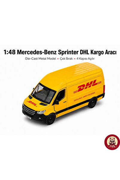 giffy Oyuncak Metal 1:48 Mercedes-Benz Sprinter Uzun Kasa DHL Kargo Aracı 13 ...