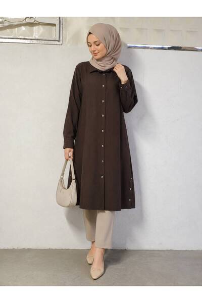 Pamuk Butik Women's Side Buttoned Strawberry Tunic