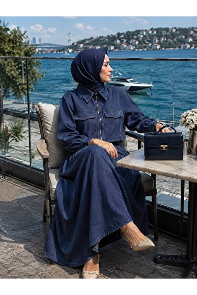 Generic Brand New Denim Look Crepe Fabric Anthracite (Smoked) Blue High Quali...