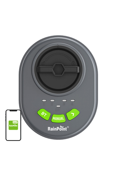 RAINPOINT Controler de aspersoare pentru grădină cu 4 zone și aplicație Bluet...