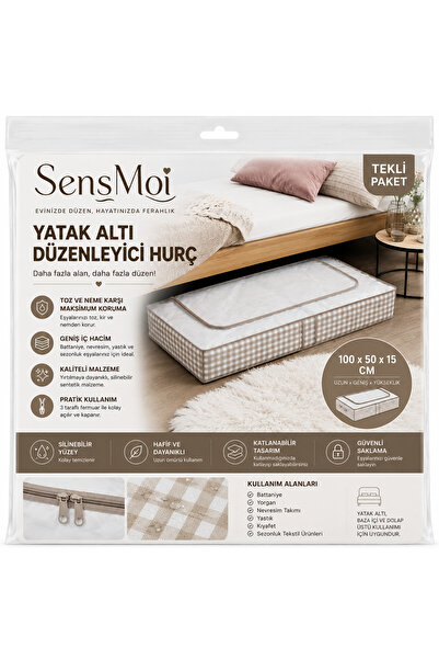 Sens Moi SensMoi Yatak Altı Düzenleyici Hurç 100x50x15 cm Tekli Paket Şeffaf ...