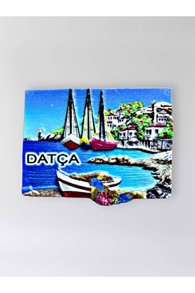 Mundy DATÇA Polyester Kabartmalı Magnet 7 x 5 cm Dekoratif Hediyelik Buzdolab...