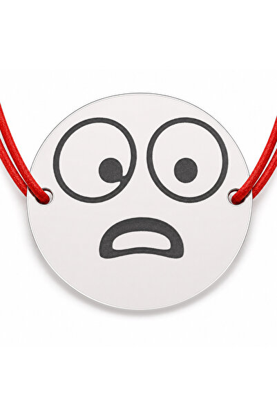Simoshop Brățară argint 925 cu bănuț emoji, șnur reglabil — cadou simbolic