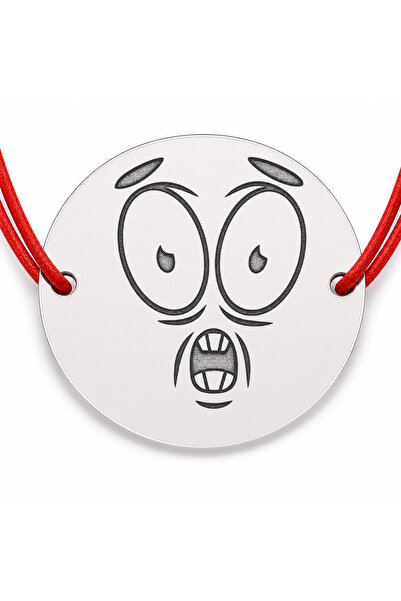 Simoshop Brățară argint 925 cu bănuț emoji, șnur reglabil — cadou simbolic