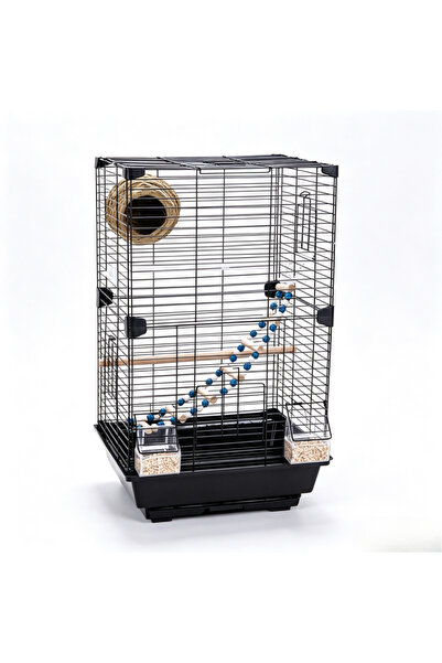 FLYPRO Bird Cage,Parakeet Cage with Ladder,Swing,Perch,2 Feeders,Small to Med...