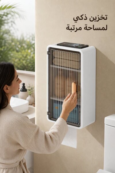Generic 1 Plastic Wall Mounted Toilet Paper Holder Storage Box Waterproof Lar...