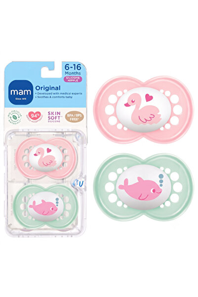 MAM baby Set de 2 suzete ortodontice, Original Sealife, 6-18 luni, Simetrice,...