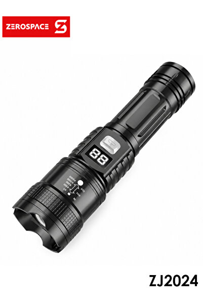 ZERO SPACE ZEROSPACE ZJ2024 Rechargeable LED Flashlight Type-C Zoomable Digit...