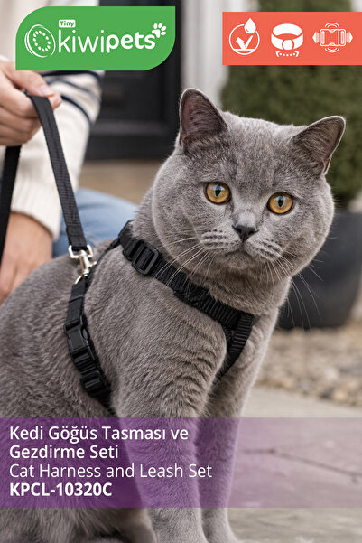 Tiny Kiwipets Kpcl-10320C Cat Collar and Leash Set |   Adjustable Neck and Bo...