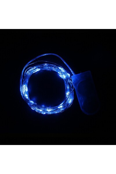 Rao Instalatie Craciun, 3 Metri, 30 Led-uri, Albastru, cu Baterii, Fir Cupru,...