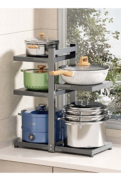 Generic Kitchen Pot Rack, Upgraded Carbon Steel Surface, Save Space, Adjustab...