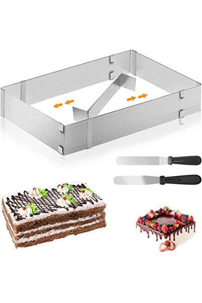 STARSTAR Adjustable rectangular cake pan - with 2 spatulas - suitable for sma...