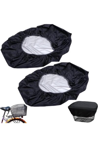 STARSTAR 2-pack 70*80cm waterproof bicycle basket and box rain covers (Black)