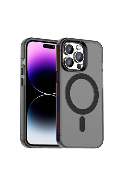 Techsuit Husă pentru iPhone 14 Pro Max, CandyCase MagSafe, alb - negru