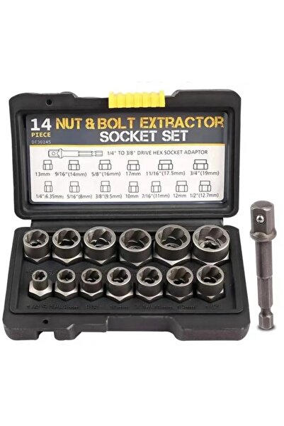 STARSTAR Socket Wrench Set - 14-Piece Screw Extractor Set, Anti-Theft Sliding...