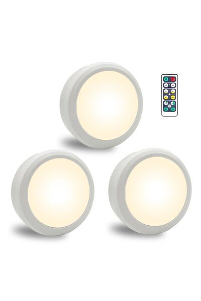STARSTAR Three LED wardrobe spotlights - wireless wall lights - powered by AA...