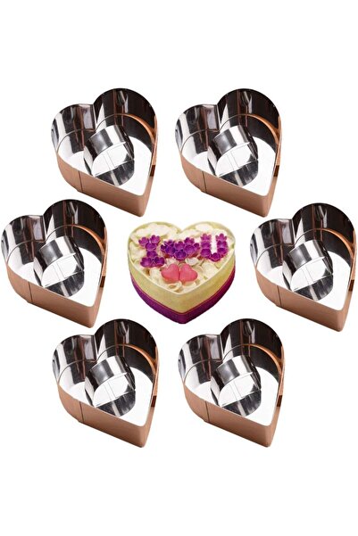 STARSTAR 6-Piece Stainless Steel Heart-Shaped Dessert Ring Molds with Handles...