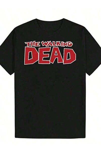 21JNRY قميص رجالي بتصميم مسلسل The Walking Dead - حروف حمراء وبيضاء، تي شيرت ...