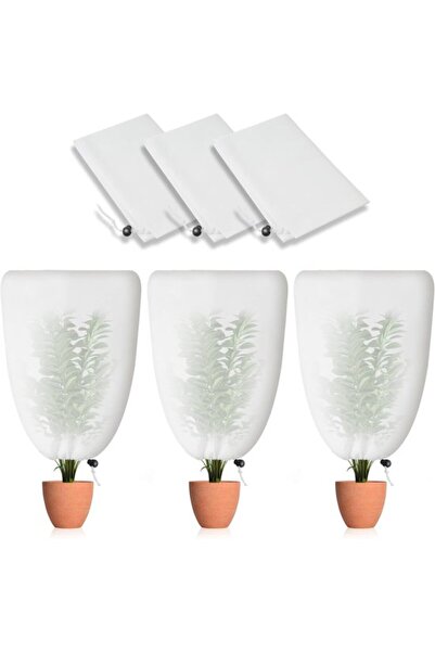 Morvena Picks 3 bucăți huse de protecție a plantelor de iarnă cu șnur (60x80c...