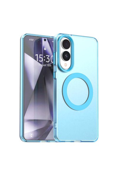 Techsuit Калъф за Samsung Galaxy S25 Edge, CandyCase MagSafe, бяло-син