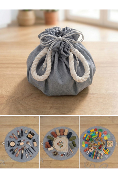 Life Line Drawstring Multi-Purpose Mat Bag - Makeup, Hobby, and Toy Organizer