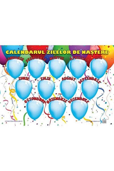 ARS LIBRI Plansa: Calendarul zilelor de nastere