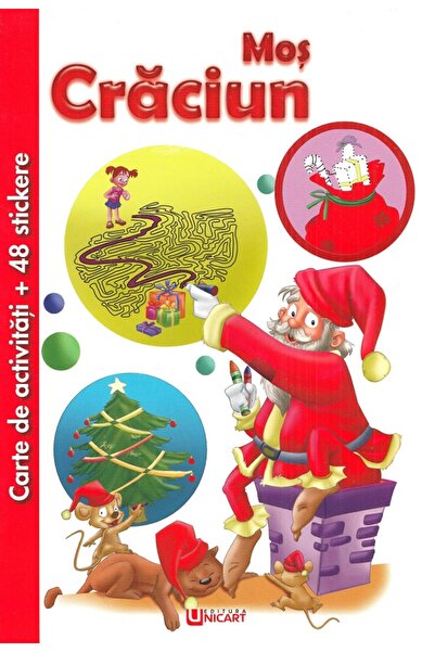 unicart Carte de activitati cu 48 stickere: Mos Craciun