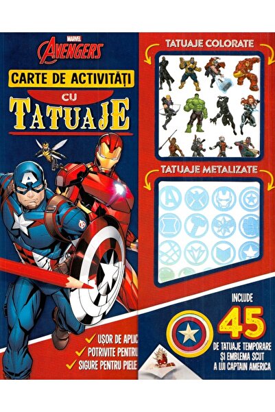 Litera Marvel: Avengers. Carte de activitati cu tatuaje