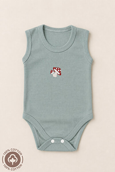 Miniel Unisex Baby Mushroom Printed Cotton Non-Lycra Ribbed Fabric Combed Cot...