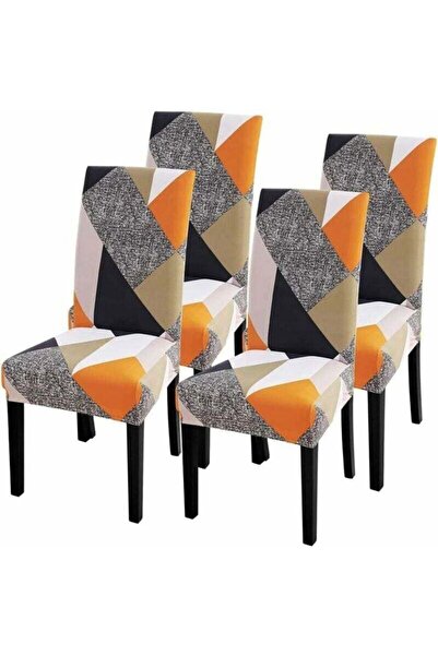 STARSTAR Washable printed stretch chair covers (yellow, 4-pack)