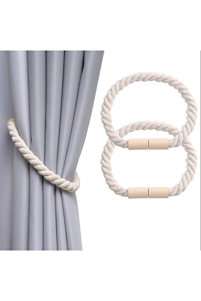 STARSTAR Two-piece magnetic curtain tieback set, handmade natural cotton rope...