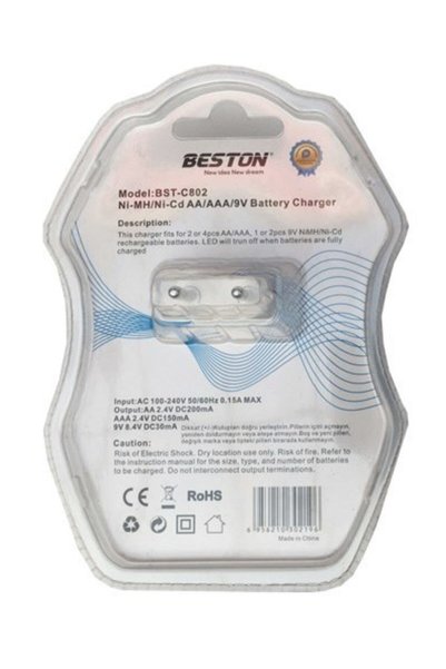 Beston Çok Amaçlı Pil Şarj Cihazı Nimh 1.5v Aa/aaa/9v Led Göstergesi Akıllı Şarj Edilebilir Pil Duv