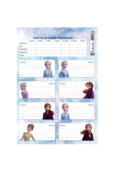 Keskin Agendă școlară Elsa Anna cu tematică albastru-violet, cu program de cu...