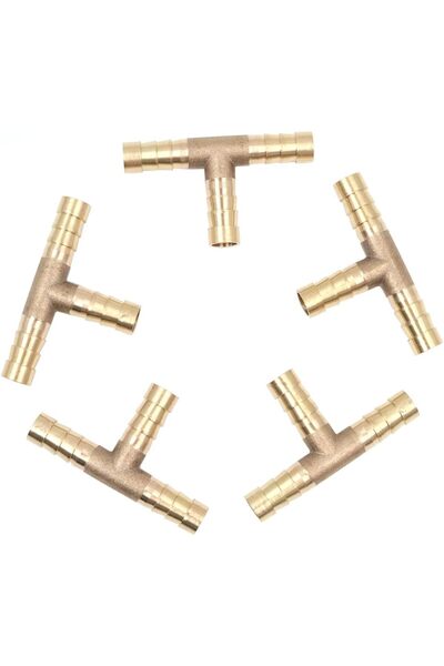 STARSTAR 5 Brass Hose Fittings, 10mm - Tee-T - Fuel/Air Hose Fittings - T-Con...