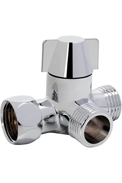 STARSTAR Solid brass G1/2" T-type 1-in-2-out shower arm diverter valve, chrom...