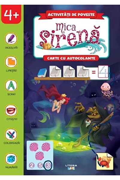 Litera Mica sirena. Carte cu autocolante