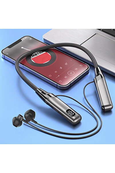 wiks Manyetik Kablosuz Bluetooth Kulaklık Mikrofonlu Spor Boyunluk Kulaklık