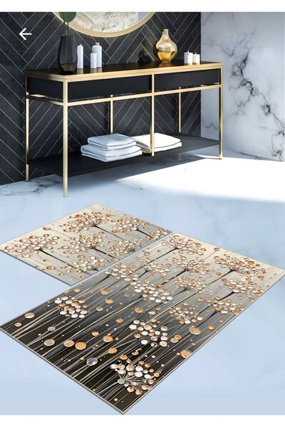 Ardizayn Leaves, Non-Slip, Non-Shedding Base, 2-Piece Bathroom Rug (60X100 - ...