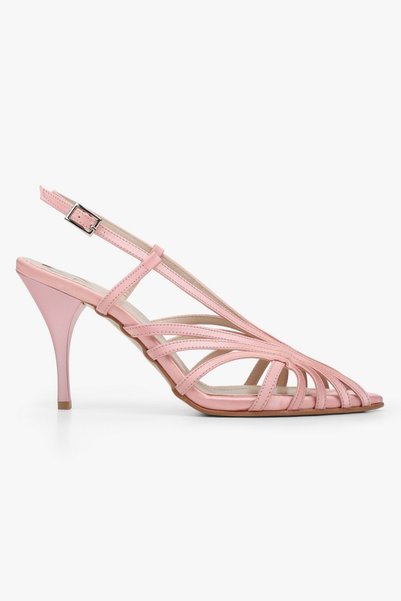 Shoeberry Women's Aliva Powder Satin Heeled Shoes
