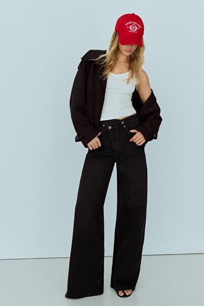 Bershka Kruvaze belli wide leg jean