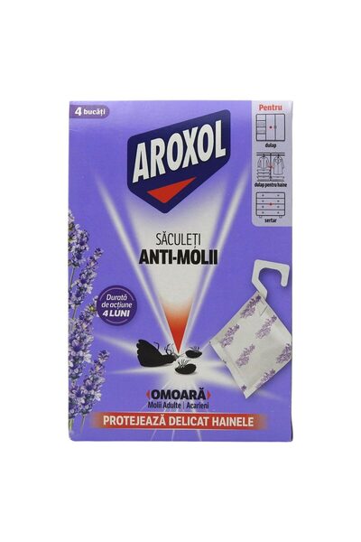 Aroxol Săculeți împotriva moliilor, cu lavandă, 4 buc.