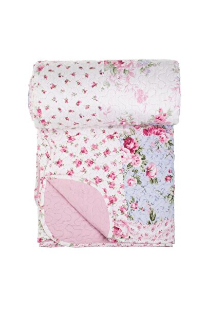 BAMI NETWORK Cuvertura dubla alba cu model floral patchwork 220x240 cm